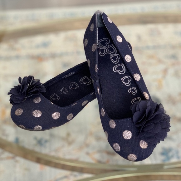 TCP Navy & sliver polka dot flats. Size 13 - Picture 1 of 2